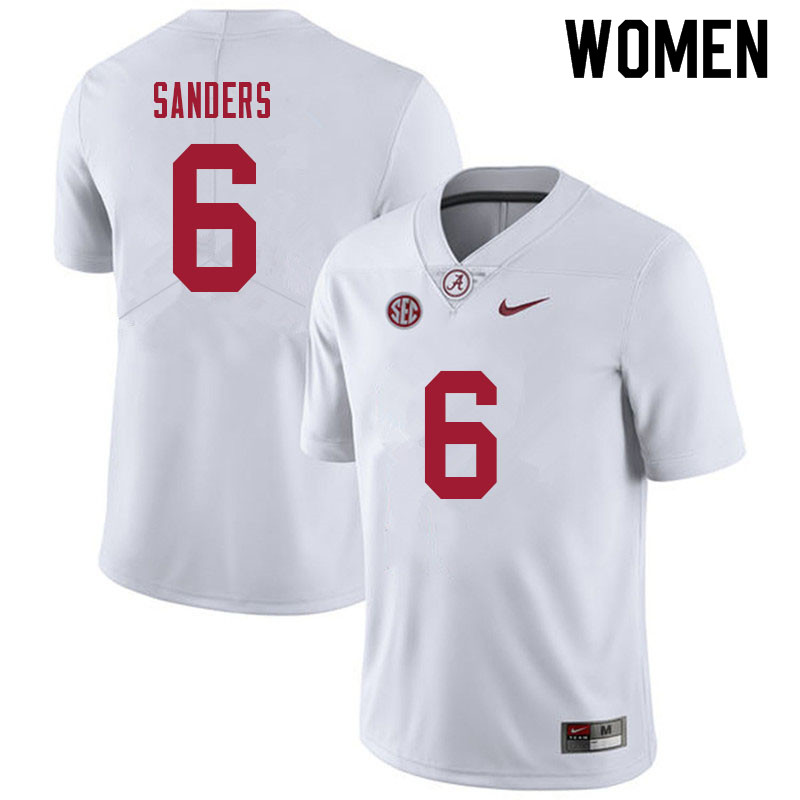 Alabama Crimson Tide Women's Trey Sanders #6 White NCAA Nike Authentic Stitched 2021 College Football Jersey IA16G78ZB